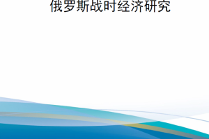 【新书上架】俄罗斯战时经济研究